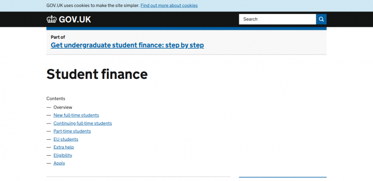 direct gov student finance logo